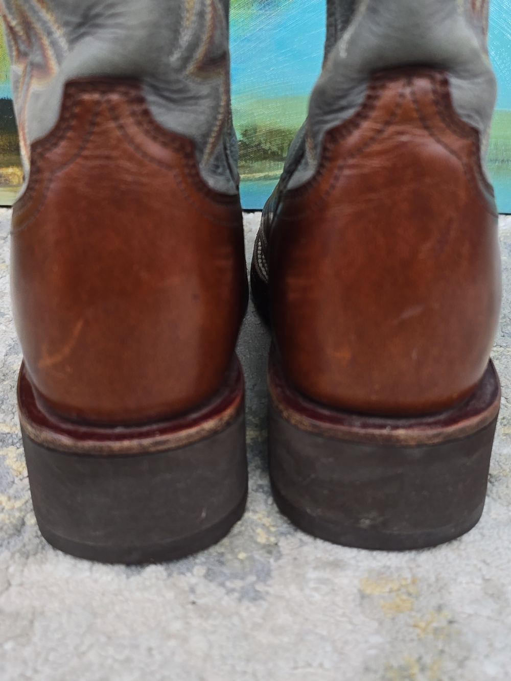 Ariat Cobalt XR Brown & Aqua Leather Women's Boots Size 7B - Picture 10 of 13